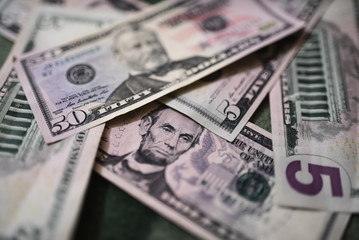 Dollar bills, money background. Dollars money set close up 