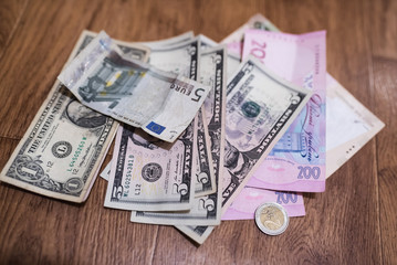 Dollar bills, money background. Dollars money set close up 