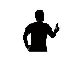 man with thumb up silhouette, illustration design, isolated on white background.