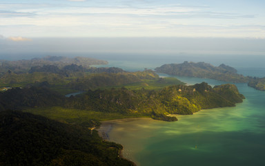 Green mountains in paradise