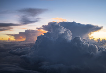Thunderclouds at sunset