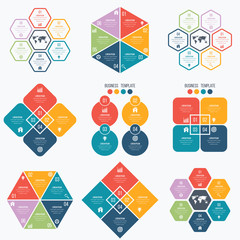 Set with infographics