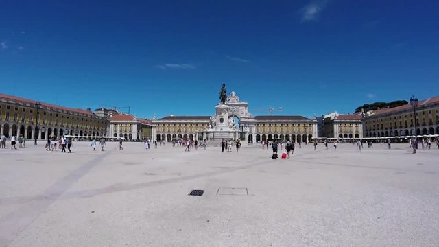 LISBON, PORTUGAL - AUGUST 18, 2017: Commerce Square in Lisbon, Portugal