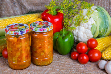jars with winter supplies
