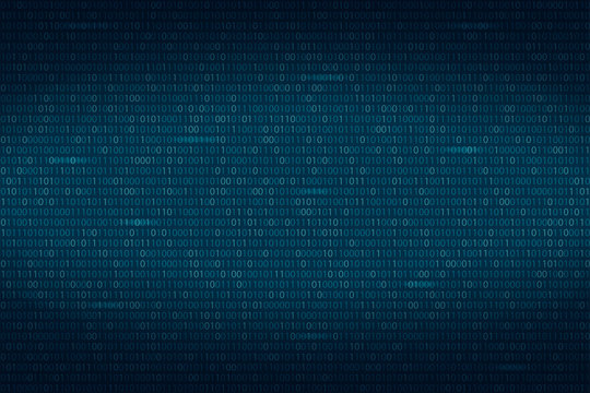 Abstract binary code background. Digital technology wallpaper. Cyber data, decryption and encryption