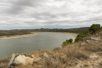 Fototapeta premium The river Ebro on its way through Caspe, Aragon