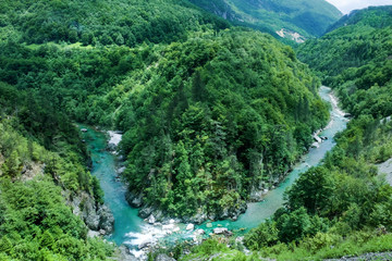 Fototapeta na wymiar Beautiful mountain landscape with river