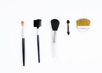 Makeup objects on the white