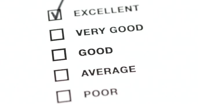 Excellent Costumer Service Survey Check Box