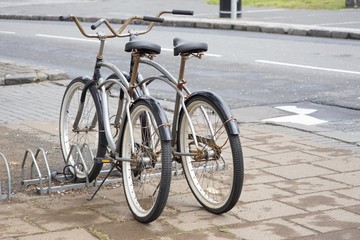 Nostalgie-Fahrr&auml;der in der Stadt 