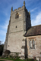 Fototapeta na wymiar 15th century church tower, Bishampton, Worcestershire, England