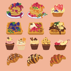 tasty sweets from waffles to muffin and pancake