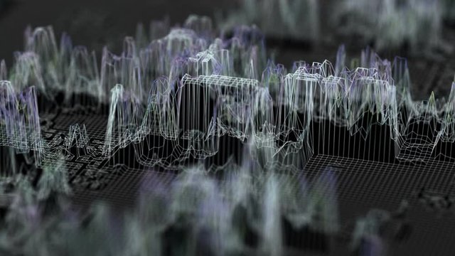 cinematic background. filling and emptying clusters of information. seamless loop.