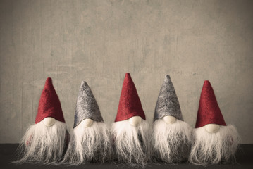 Gnomes, Cement Wall With Copy Space