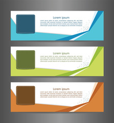 Set three abstract modern banner texture. Vector banner background for web banner design