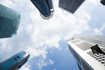 Modern business skyscrapers with high buildings, architecture to the sky, business concept.