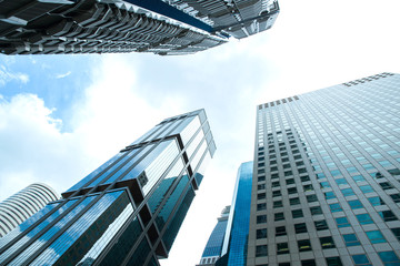 Modern business skyscrapers with high buildings, architecture to the sky, business concept.