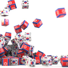 North and South Korea political problem, original 3d rendering conceptual illustration