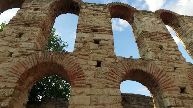 Ancient ruins of Church of Christ Pantocrator, Nessebar, Bulgaria