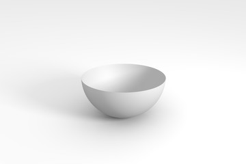 3d render of white hemisphere on a background