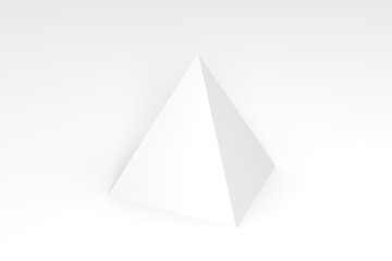 3d render of white pyramid on a background