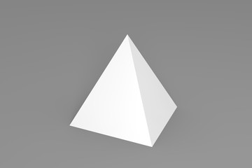 Fototapeta premium 3d render of white pyramid on a background