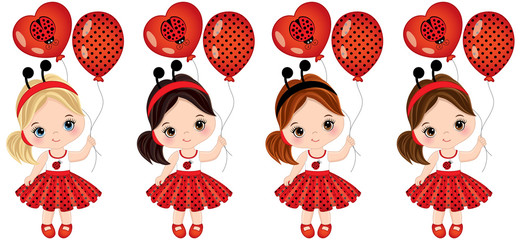 Vector Cute Little Girls with Various Hair Colors © TheCreativeMill