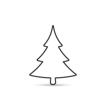 recommend clip art: Fir tree outline icon. Spruce vector silhouette for decaration