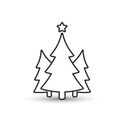 Fir tree outline icon. Spruce vector linear icon