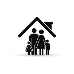 Family at house icon. Vector isolated illustration