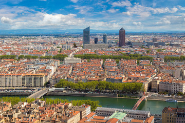 Panoramic view of Lyon, France