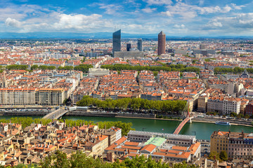 Fototapeta na wymiar Panoramic view of Lyon, France