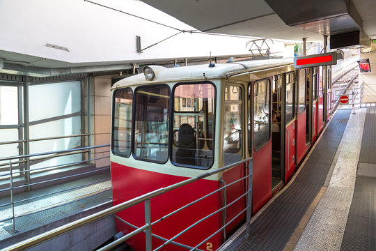 Old Funicular In Lyon, France