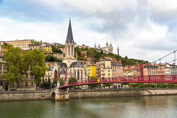 Fototapeta premium Footbridge in Lyon, France