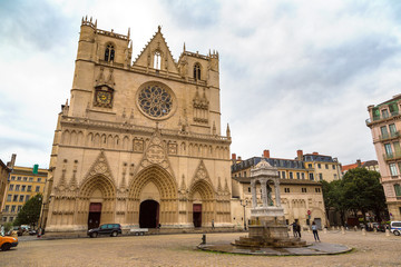 Fototapeta na wymiar Lyon Cathedral in Lyon, France