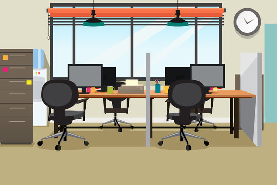 Empty Office Workplace Illustration