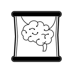 human brain artificial intelligence related icon image vector illustration design  black and white
