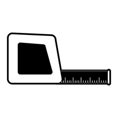 measuring tape icon image vector illustration design  black and white