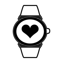heart rate wrist monitor icon image vector illustration design  black and white