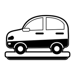 car sideview  icon image vector illustration design  black and white