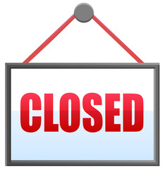 Closed notice or sign vector icon