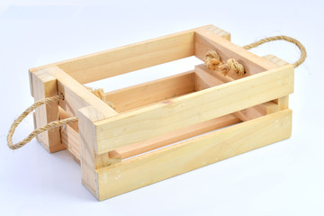 Wooden crate on white background isolated