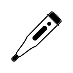 digital thermometer healthcare icon image vector illustration design  black and white