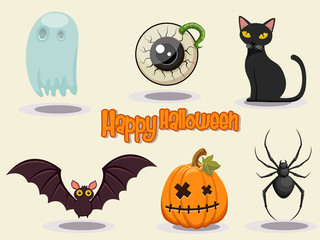 Obraz premium Happy Halloween icon design vector Illustration