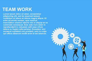 team work illustration arrange gear. Business concept illustration