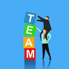 team work illustration arrange letter. Business concept illustration