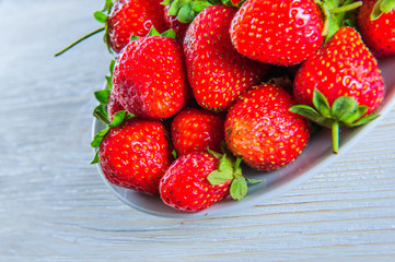 Background from freshly harvested strawberries, directly above