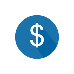 Round icon of dollar sign.
