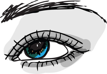 Female eye sketch illustration