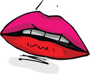 Lips of woman sketch illustration